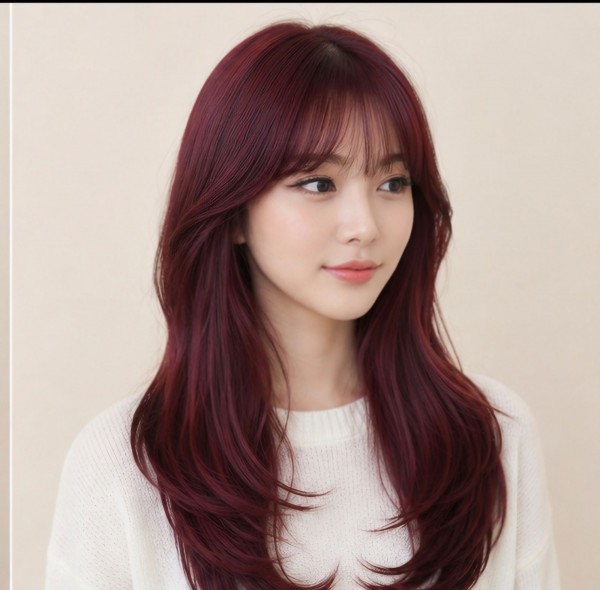 레이어드컷 레드브라운컬러3