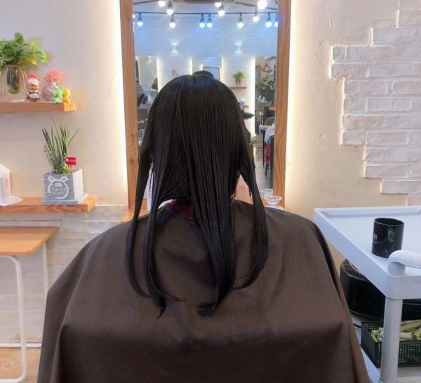 미디움 길이 레이어드컷과 레이어드 c컬펌7