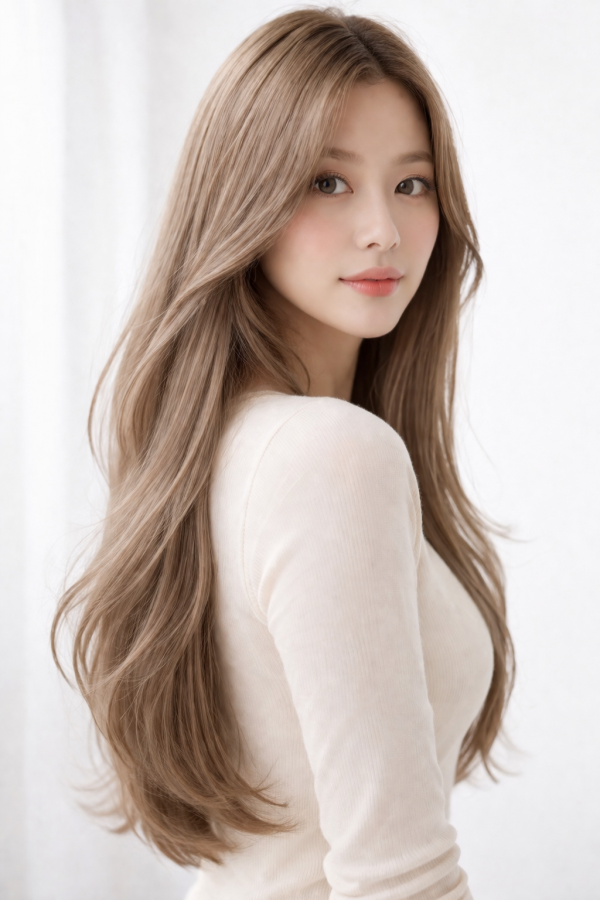 탈색 머리스타일  애쉬브라운1