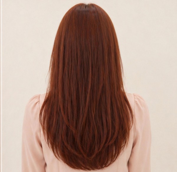 레드브라운 염색  레이어드컷 여신머리 완성4