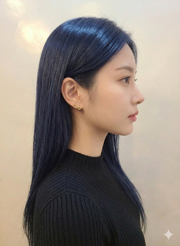 성신여대 미용실 블루블랙 염색4