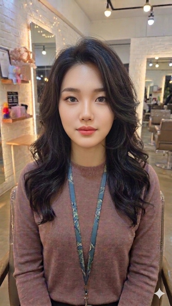 성신여대 미용실 레이어드펌 시술후 앞모습