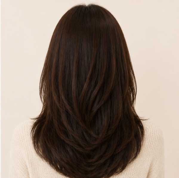 미디움 길이 레이어드컷과 레이어드 c컬펌4