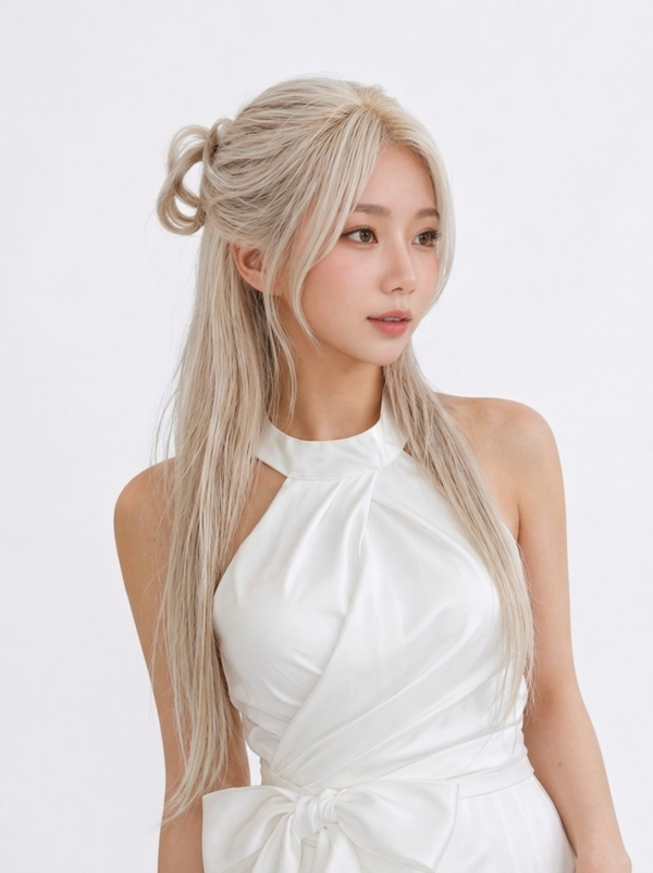 탈색 머리스타일  백금발1