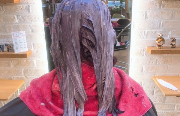 레이어드컷 레드브라운 컬러염색5