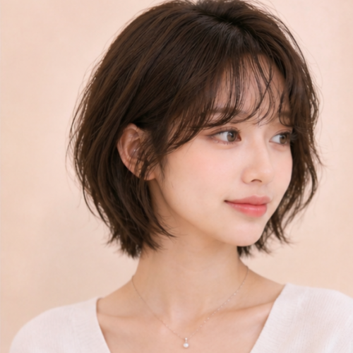 숏컷 단발 레이어드컷 얼굴형 보완 스타일1