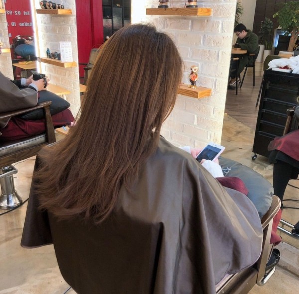 레드브라운 염색  레이어드컷 여신머리 완성6