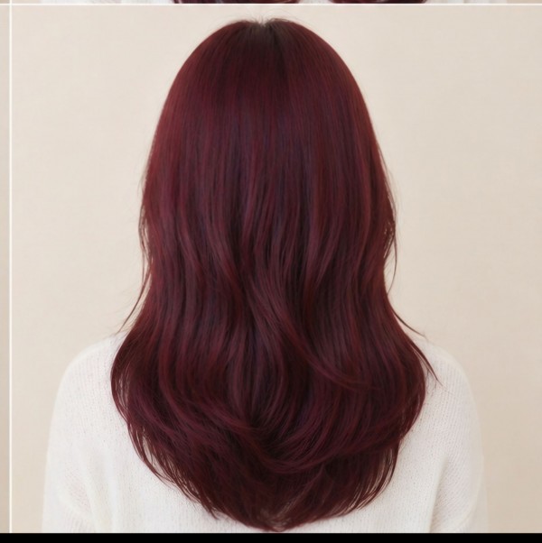 레이어드컷 레드브라운컬러2