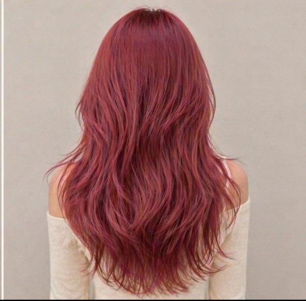 탈색머리스타일   레드핑크컬러 발레아쥬4