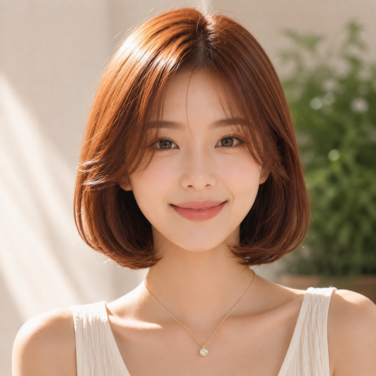 여자 단발 C컬펌 오렌지 브라운 염색 작전동 미용실 살롱드 루체에서