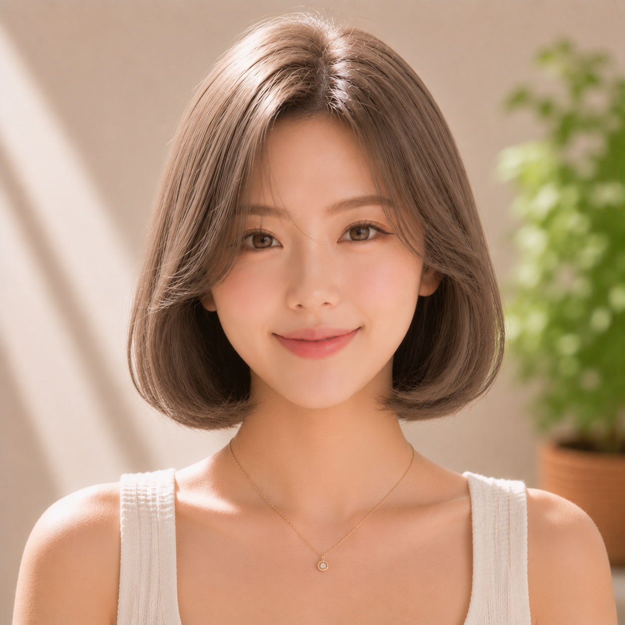 여자 단발 C컬펌 애쉬 브라운 작전동 미용실 살롱드 루체에서