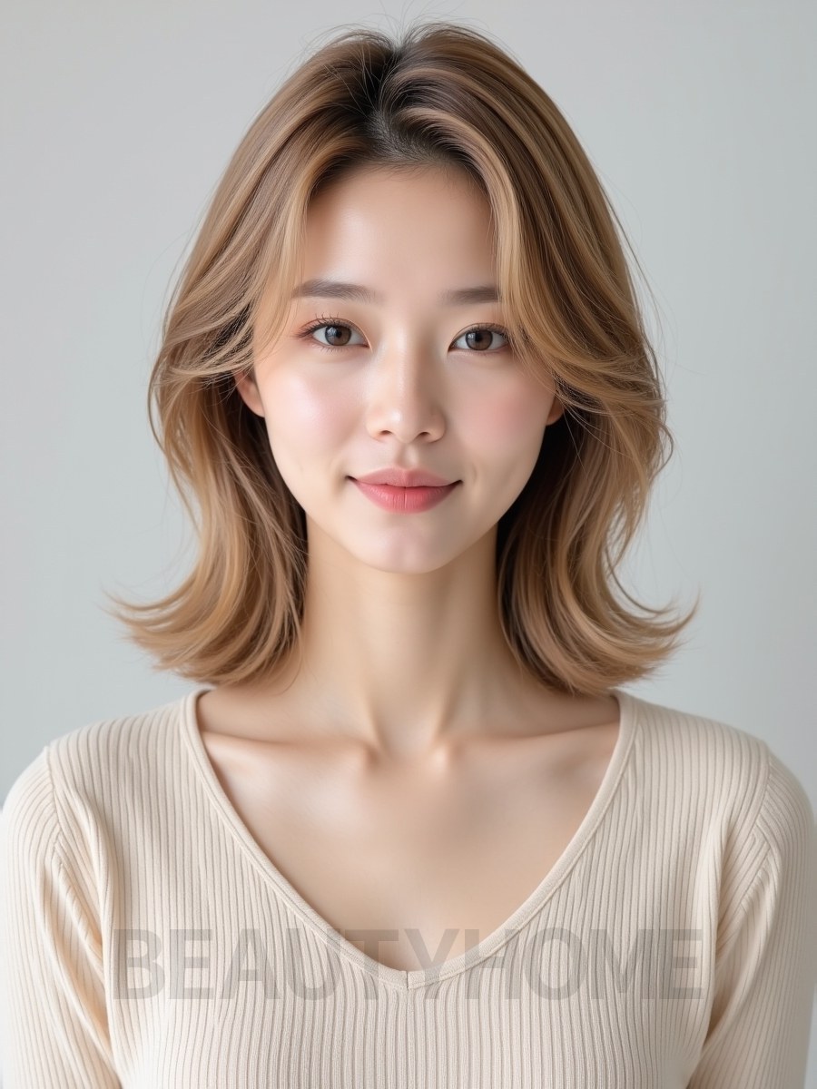 골든블론드 어깨선레이어드