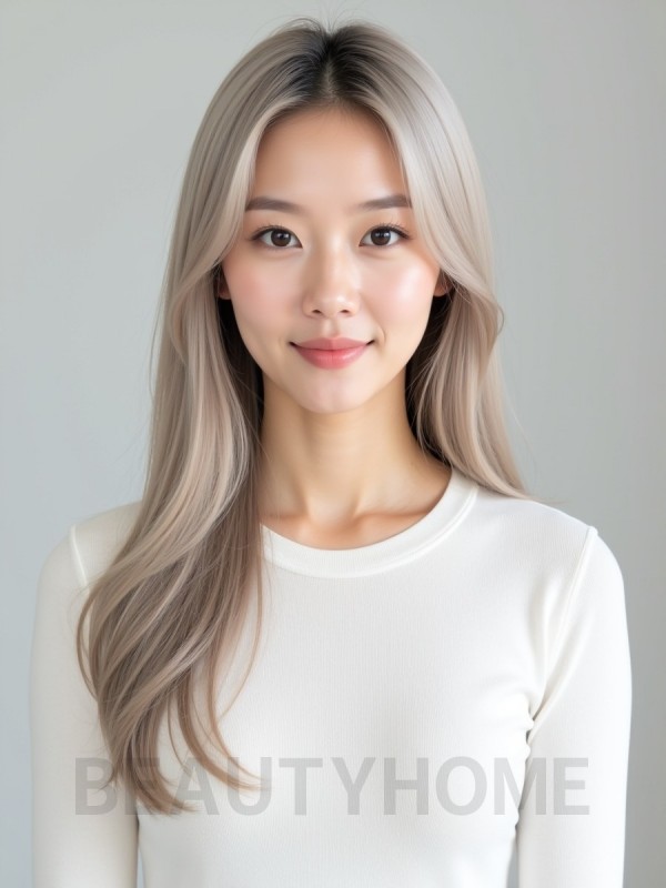 실버블론드 긴생머리