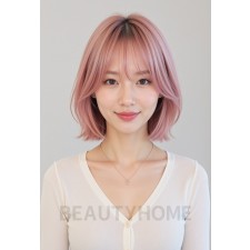 파스텔핑크 레이어드 단발