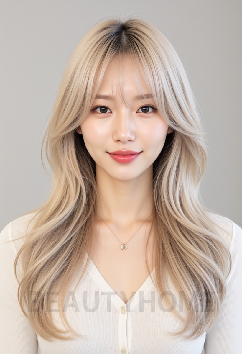 애쉬브라운 레이어드 긴머리