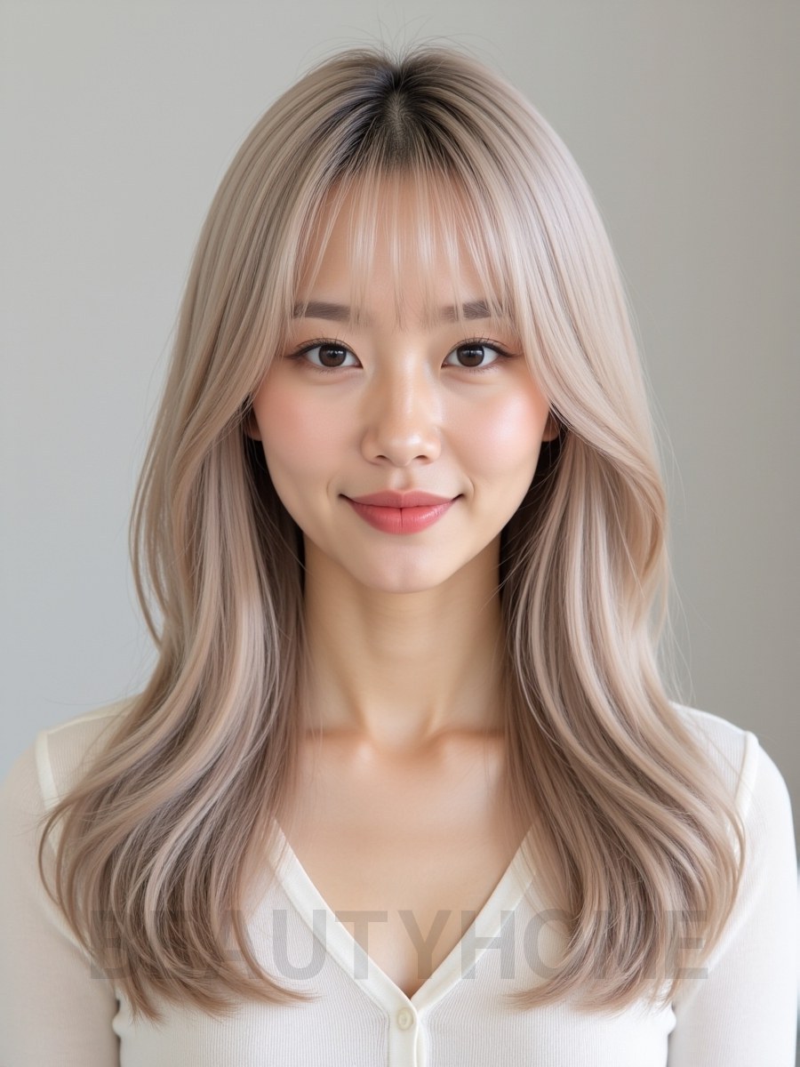 시스루뱅 레이어드 C컬