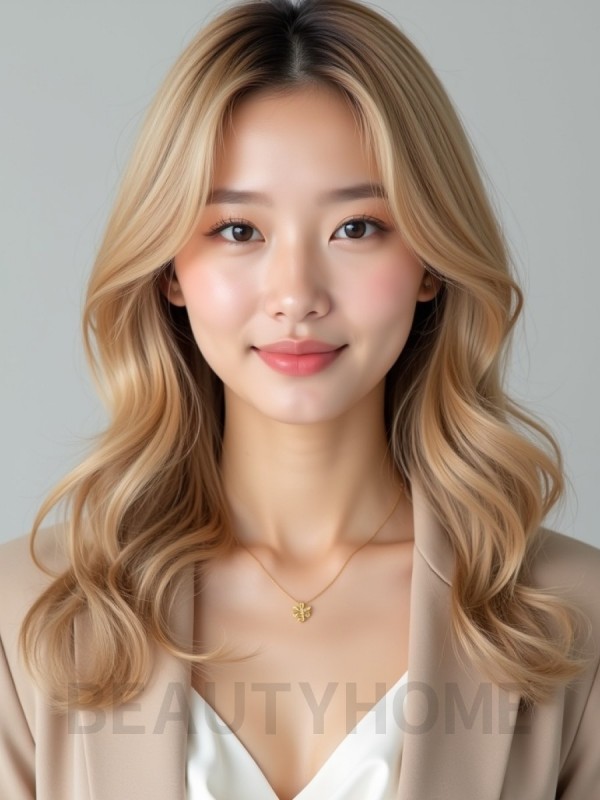 골든 블론드 시스루 레이어컷
