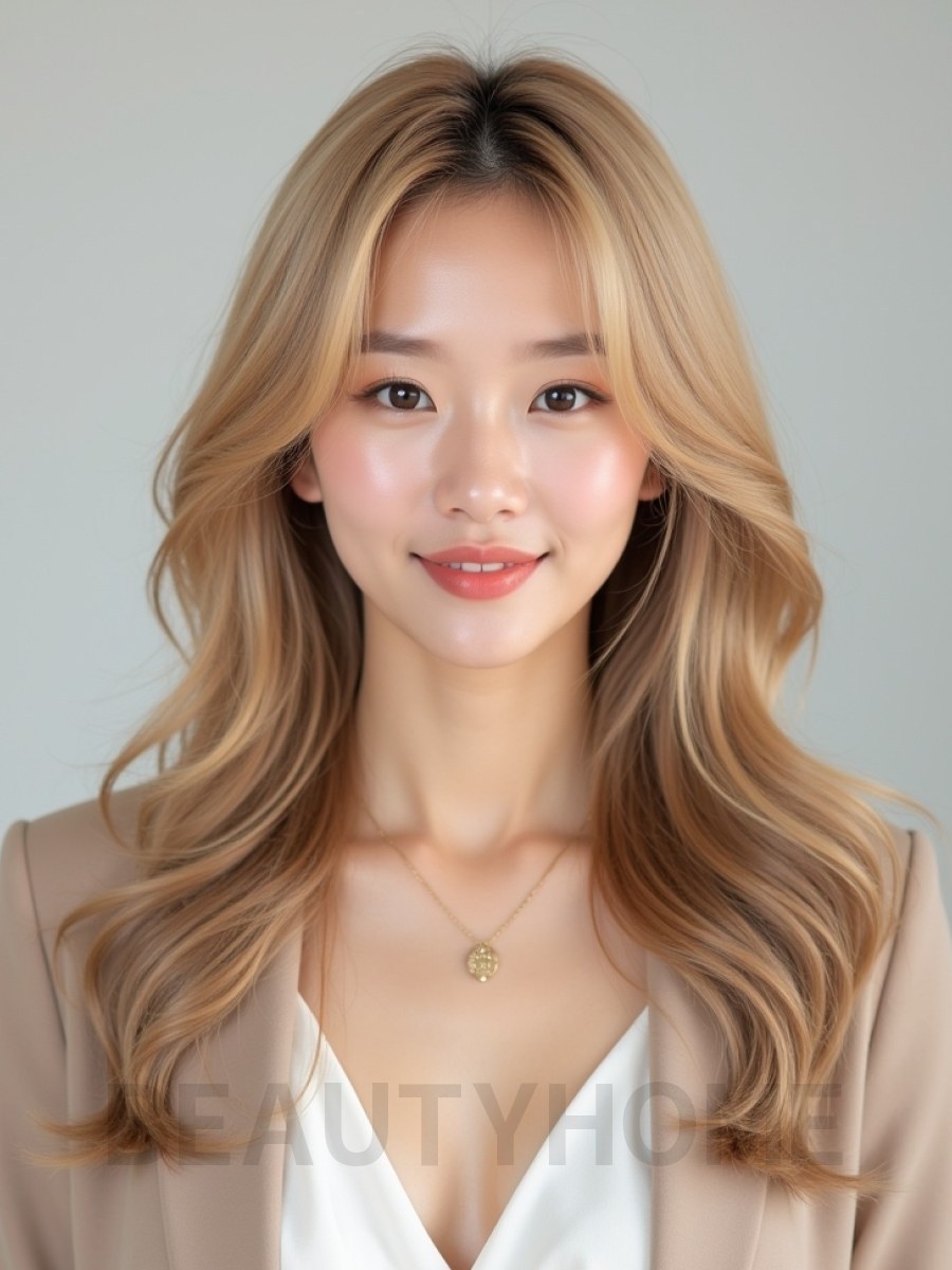 골든 블론드 긴 C컬