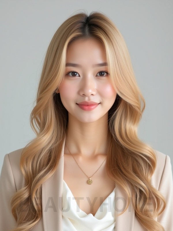 골든 블론드 긴 스파이럴컬