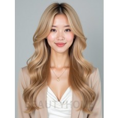 골든 블론드 롱 히피펌