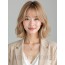 골든 블론드 턱선 스택 단발+풀뱅