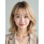 골든 블론드 턱선 레이어드 단발+사이드뱅