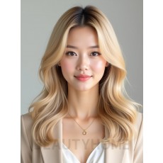 골든 블론드 뿌리 볼륨