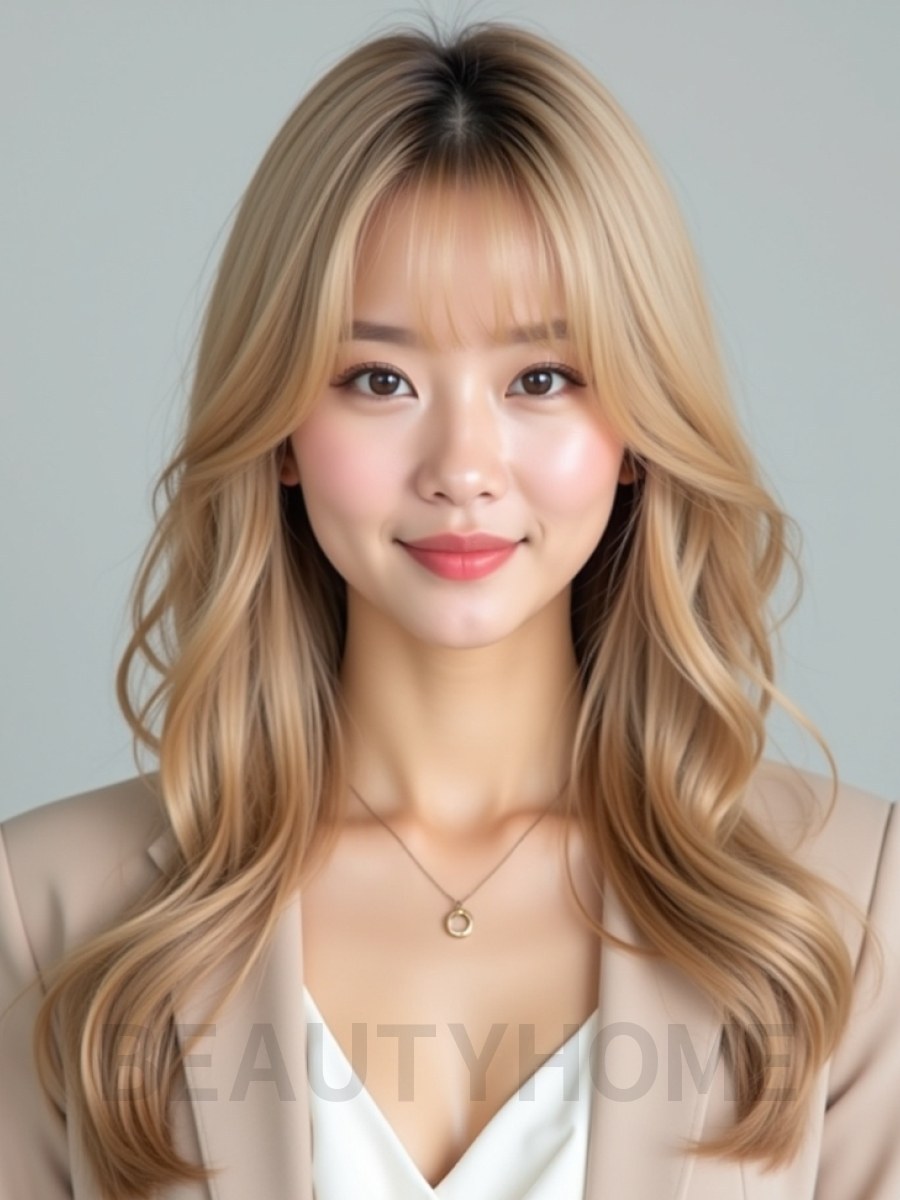 골든 블론드 시스루 뱅