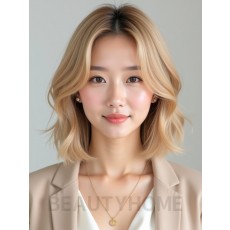 골든 블론드 레이어드 단발
