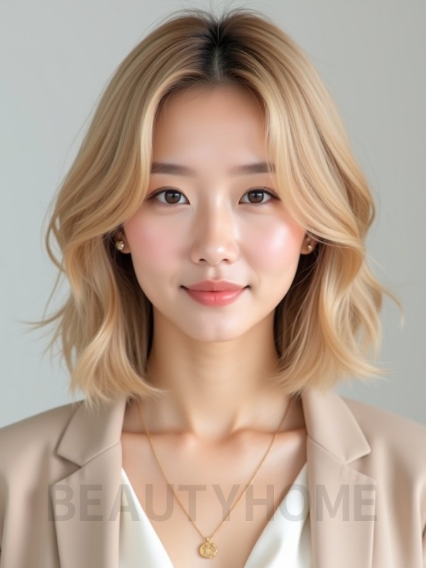 골든 블론드 레이어드 단발
