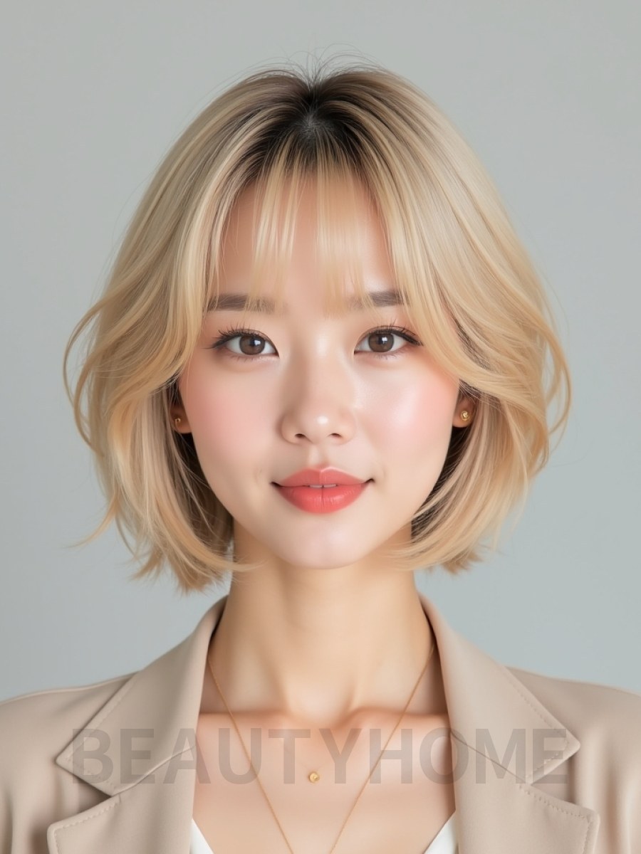 골든 블론드 페이지보이 컷