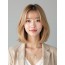 골든 블론드 턱밑 스트레이트 단발+시스루뱅