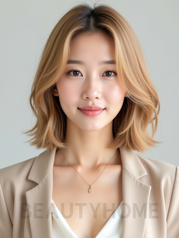골든 블론드 스택 단발
