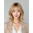 골든 블론드 턱선 비대칭 단발+풀뱅