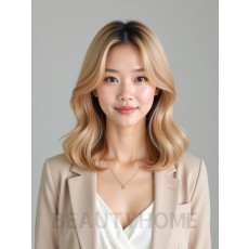 골든 블론드 어깨선 웨이브