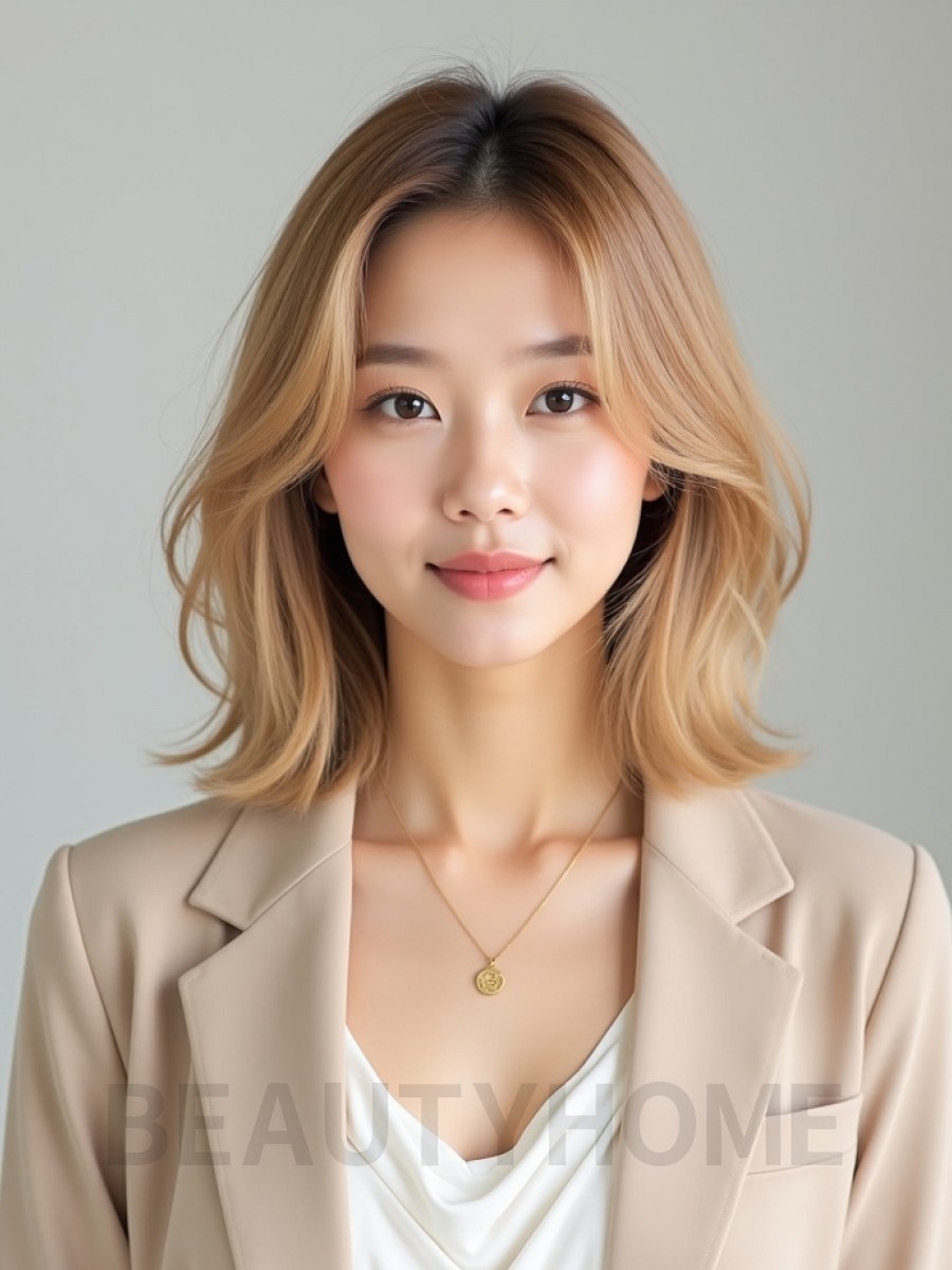 골든 블론드 볼륨 단발