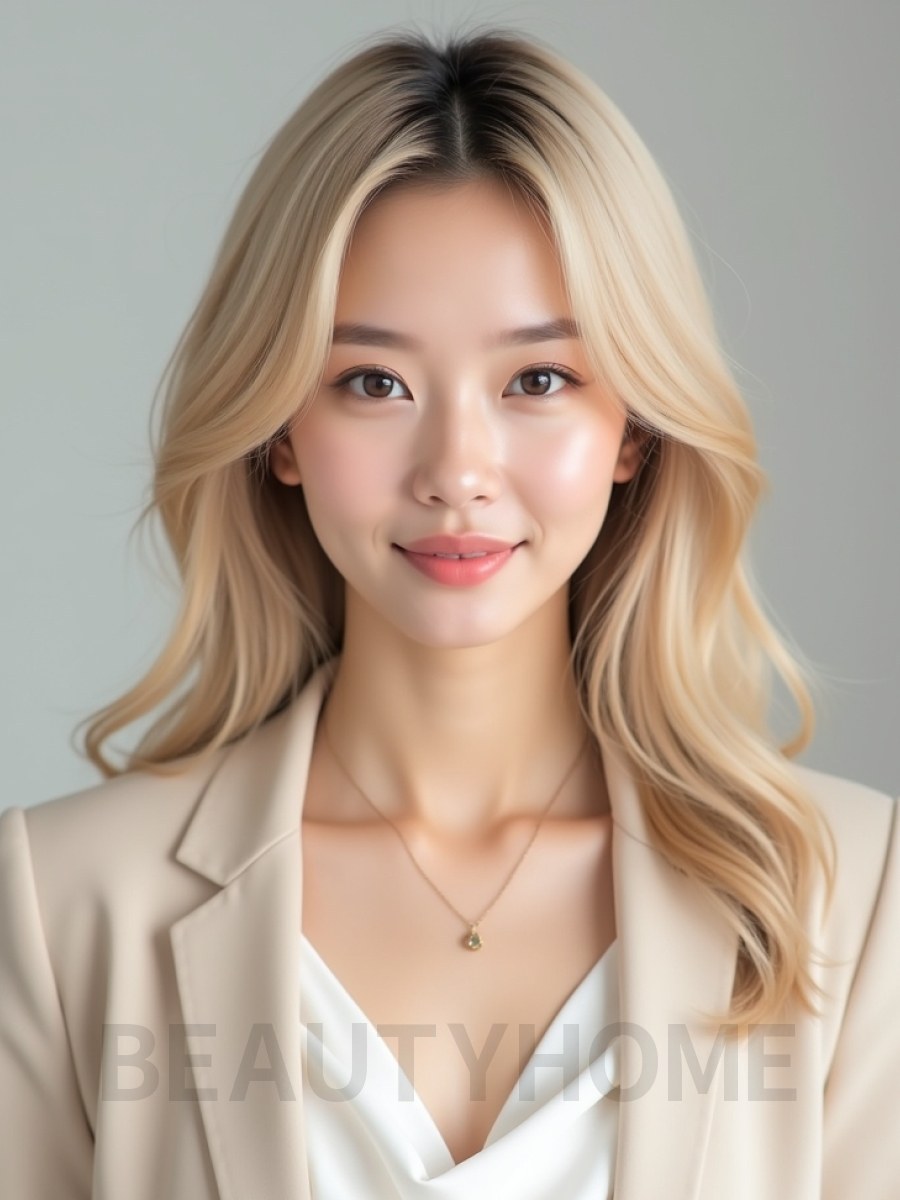 골든 블론드 커튼 샤기