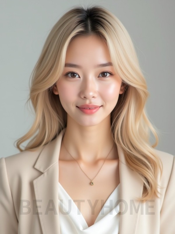 골든 블론드 커튼 샤기