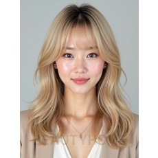 골든 블론드 허시+시스루뱅