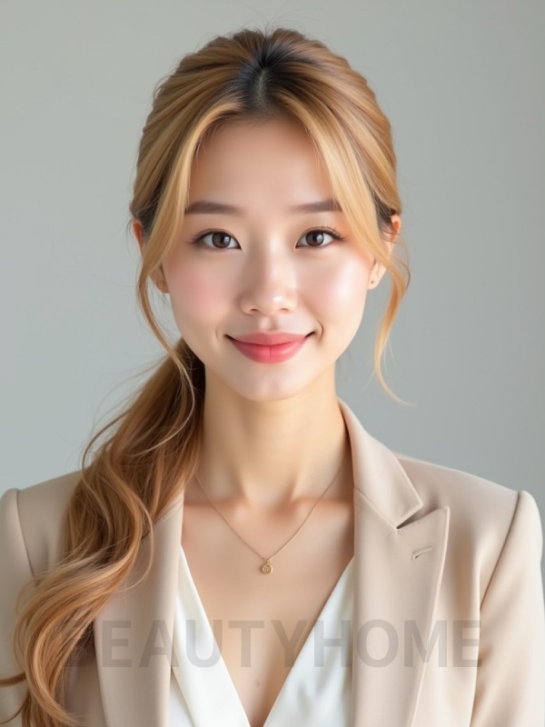 골든 블론드 슬릭 로우 포니