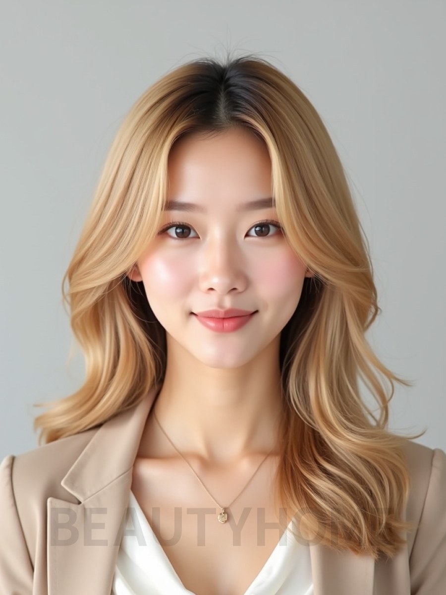 골든 블론드 미디엄 스파이럴펌