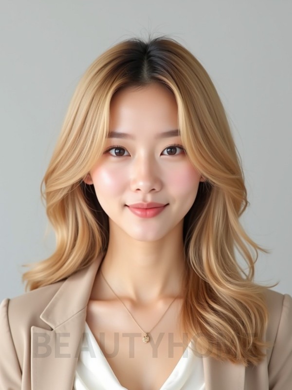 골든 블론드 미디엄 스파이럴펌