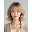 골든 블론드 귀밑 스택 단발+뱅