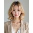골든 블론드 귀밑 텍스처 단발+시스루뱅
