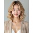 골든 블론드 귀밑 컬 단발+커튼뱅