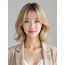 골든 블론드 귀밑 레이어드 단발+풀뱅