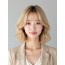 골든 블론드 귀밑 그라데이션 단발+커튼뱅