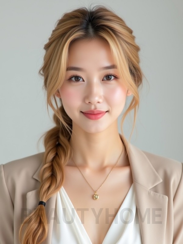 골든 블론드 피쉬테일 브레이드