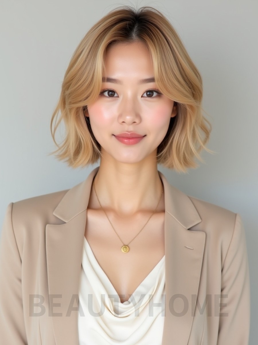 골든 블론드 숏 텍스처 레이어