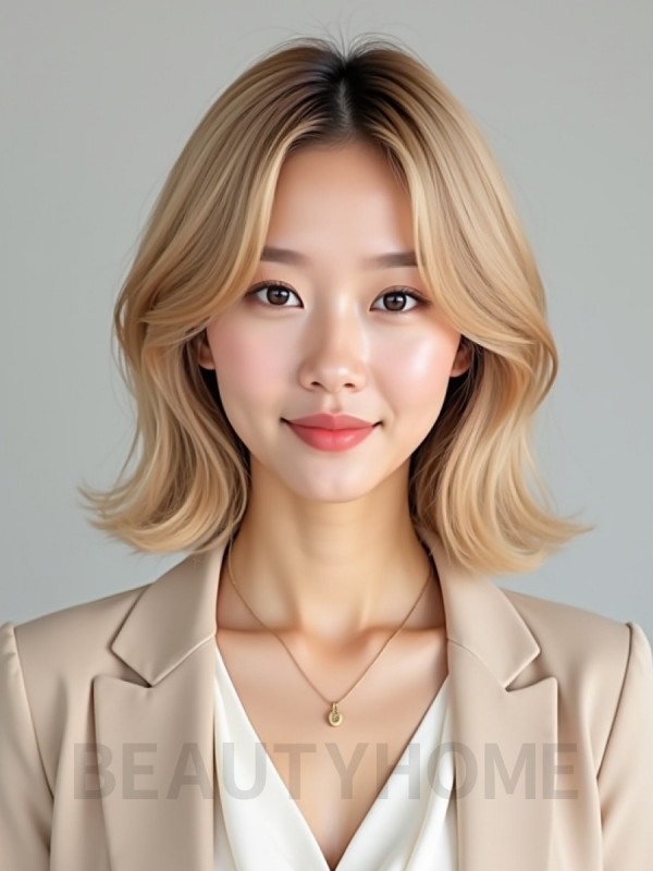 골든 블론드 인버티드 단발